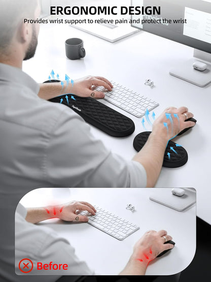Cooling Gel Keyboard Wrist Rest, Ergonomic 17.13” Full-Size Wrist Support