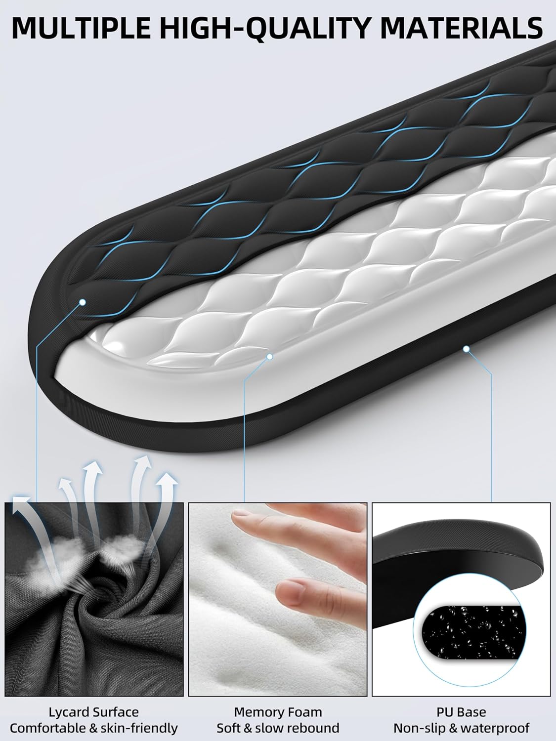 Cooling Gel Keyboard Wrist Rest, Ergonomic 17.13” Full-Size Wrist Support