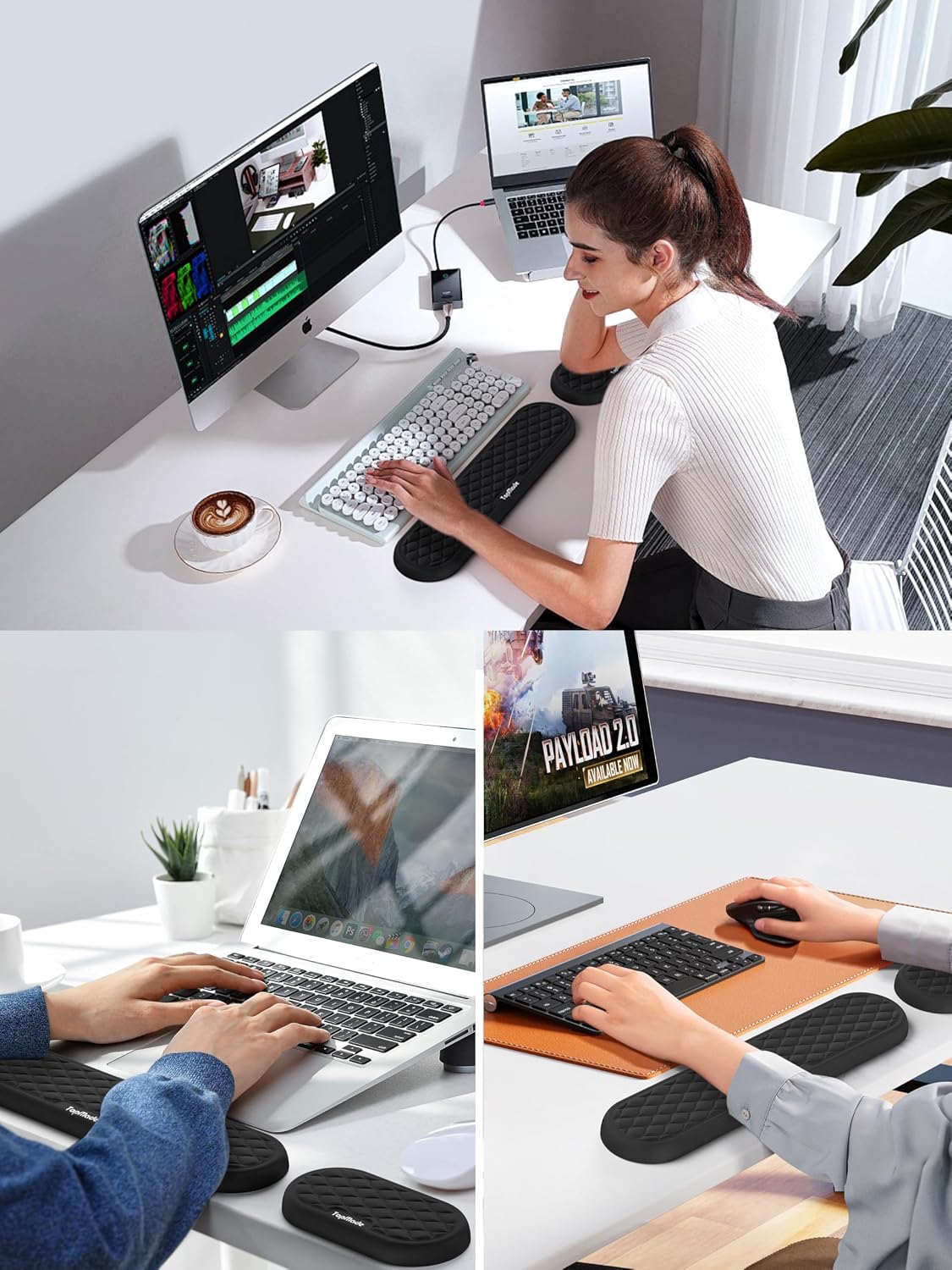 Cooling Gel Keyboard Wrist Rest, Ergonomic 17.13” Full-Size Wrist Support