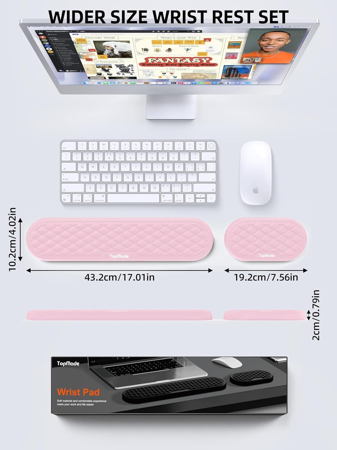 Cooling Gel Keyboard Wrist Rest, Ergonomic 17.13” Full-Size Wrist Support