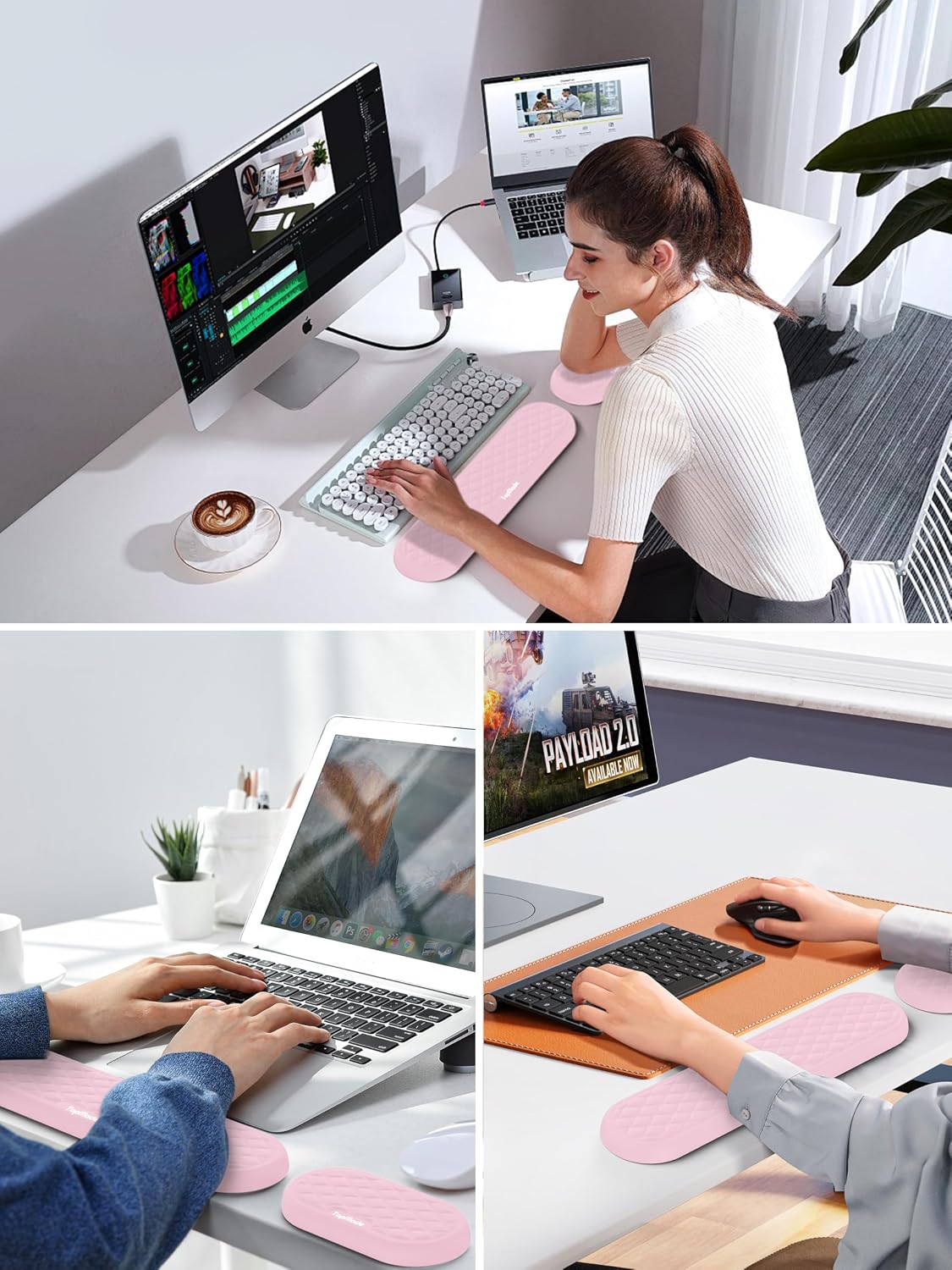Cooling Gel Keyboard Wrist Rest, Ergonomic 17.13” Full-Size Wrist Support