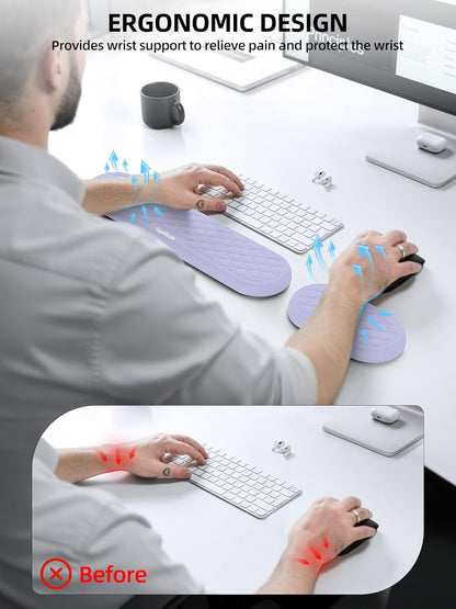 Cooling Gel Keyboard Wrist Rest, Ergonomic 17.13” Full-Size Wrist Support