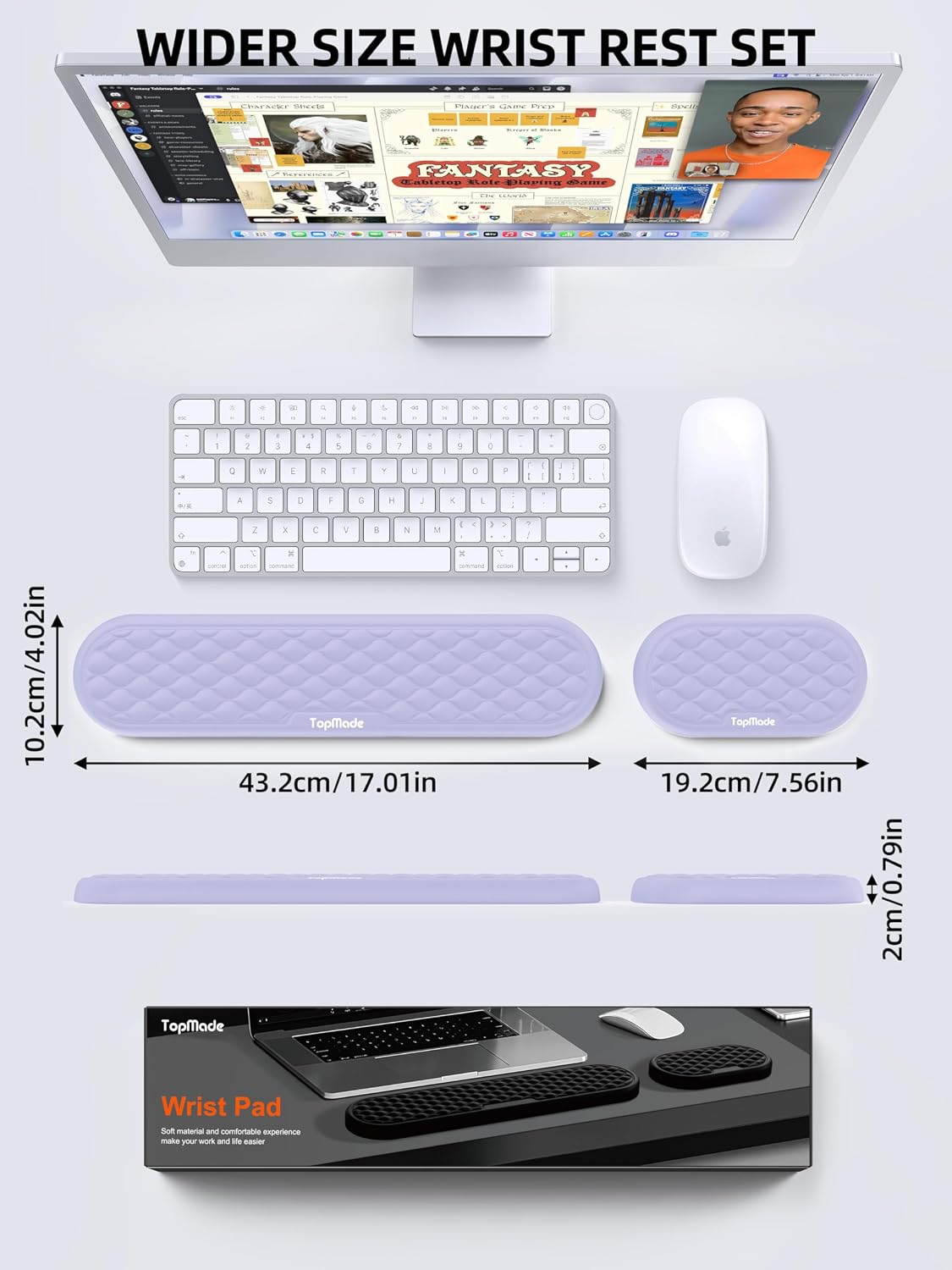 Cooling Gel Keyboard Wrist Rest, Ergonomic 17.13” Full-Size Wrist Support