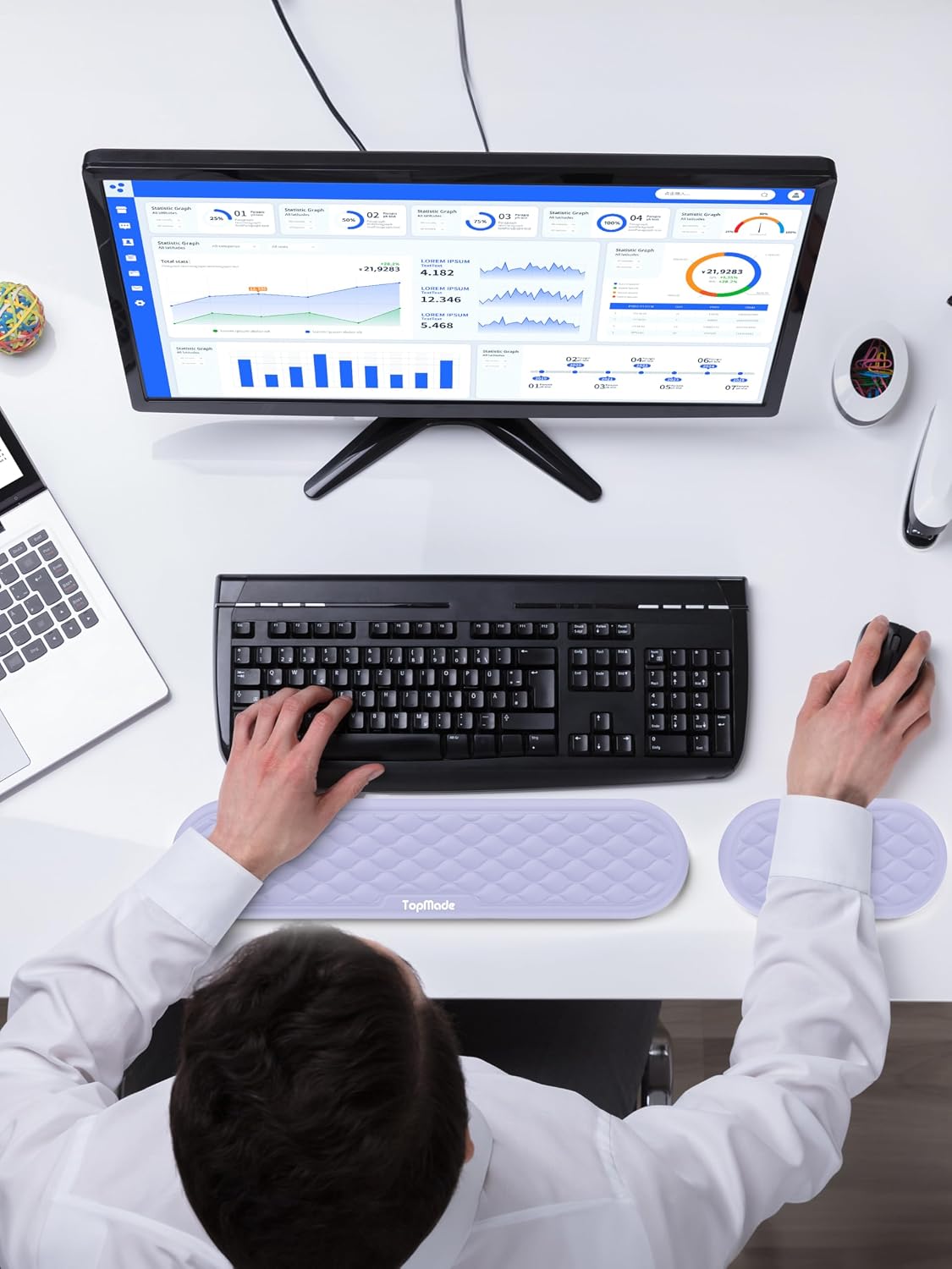 Cooling Gel Keyboard Wrist Rest, Ergonomic 17.13” Full-Size Wrist Support