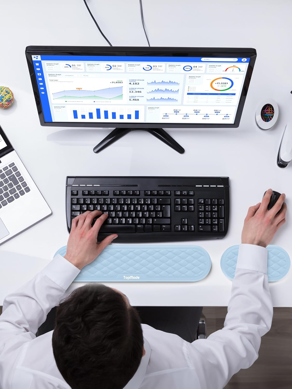 Cooling Gel Keyboard Wrist Rest, Ergonomic 17.13” Full-Size Wrist Support