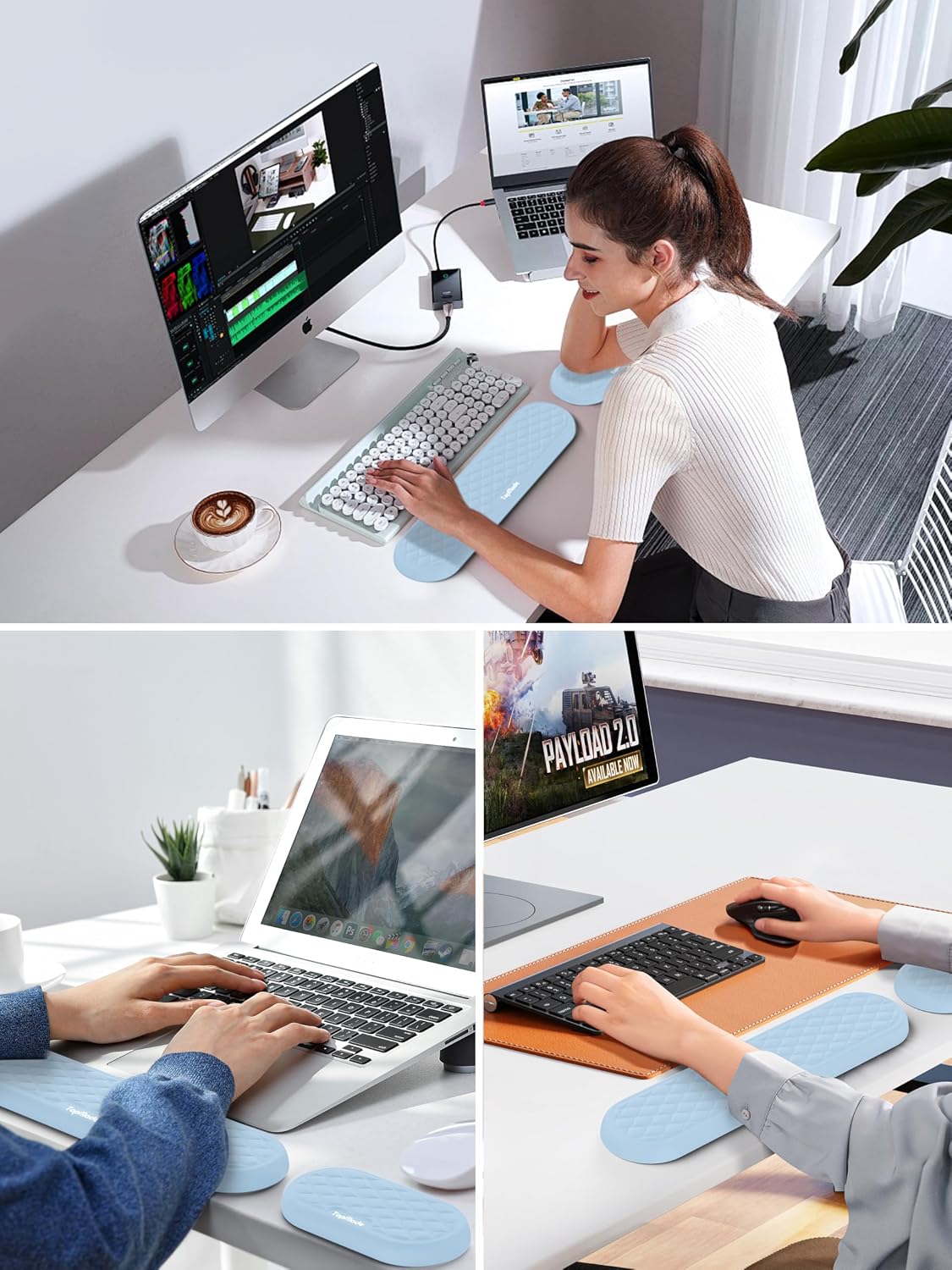 Cooling Gel Keyboard Wrist Rest, Ergonomic 17.13” Full-Size Wrist Support