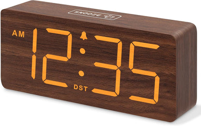 Wooden Digital Alarm Clock for Bedroom with Large Numbers