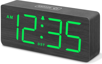 Wooden Digital Alarm Clock for Bedroom with Large Numbers