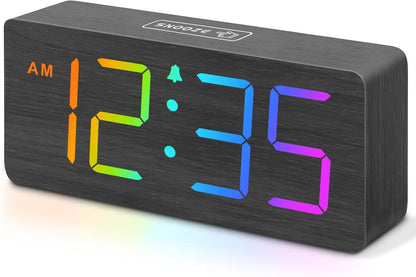 Wooden Digital Alarm Clock for Bedroom with Large Numbers