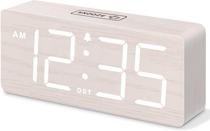 Wooden Digital Alarm Clock for Bedroom with Large Numbers