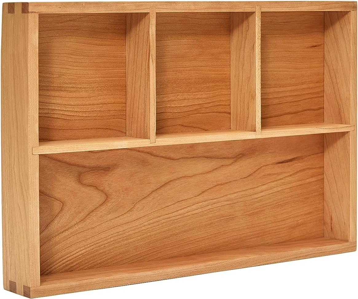 Wood Organizer Tray,Black Walnut,Desk & Drawer Storage Box (Maple Master)