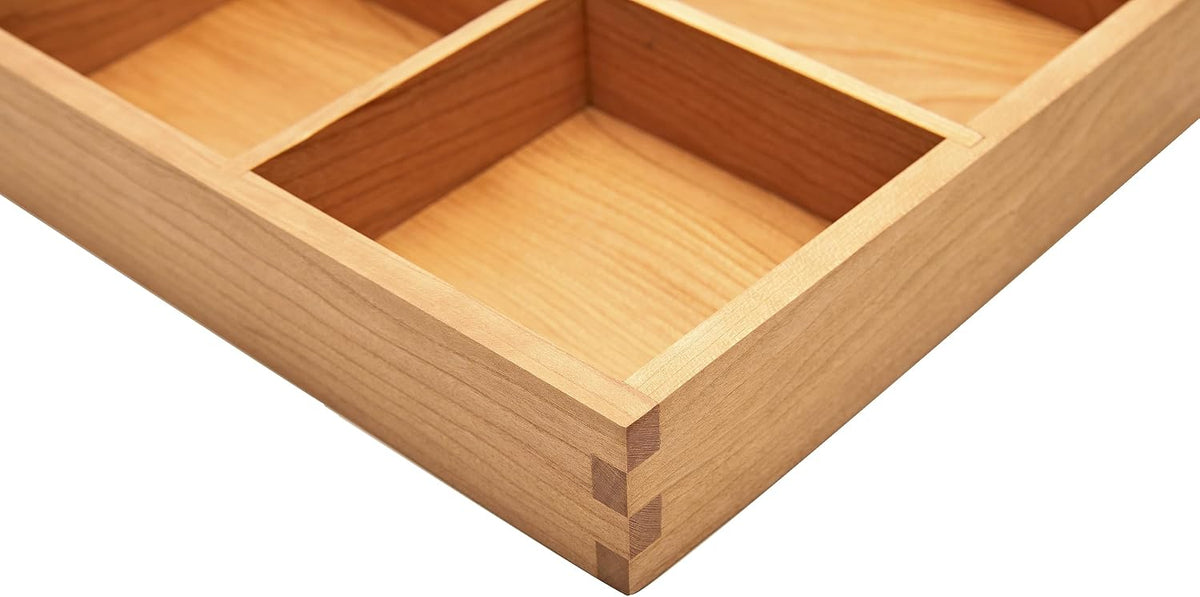 Wood Organizer Tray,Black Walnut,Desk & Drawer Storage Box (Maple Master)