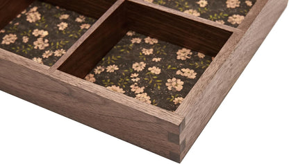 Wood Organizer Tray,Black Walnut,Desk & Drawer Storage Box (Maple Master)