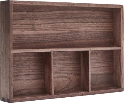 Wood Organizer Tray,Black Walnut,Desk & Drawer Storage Box (Maple Master)