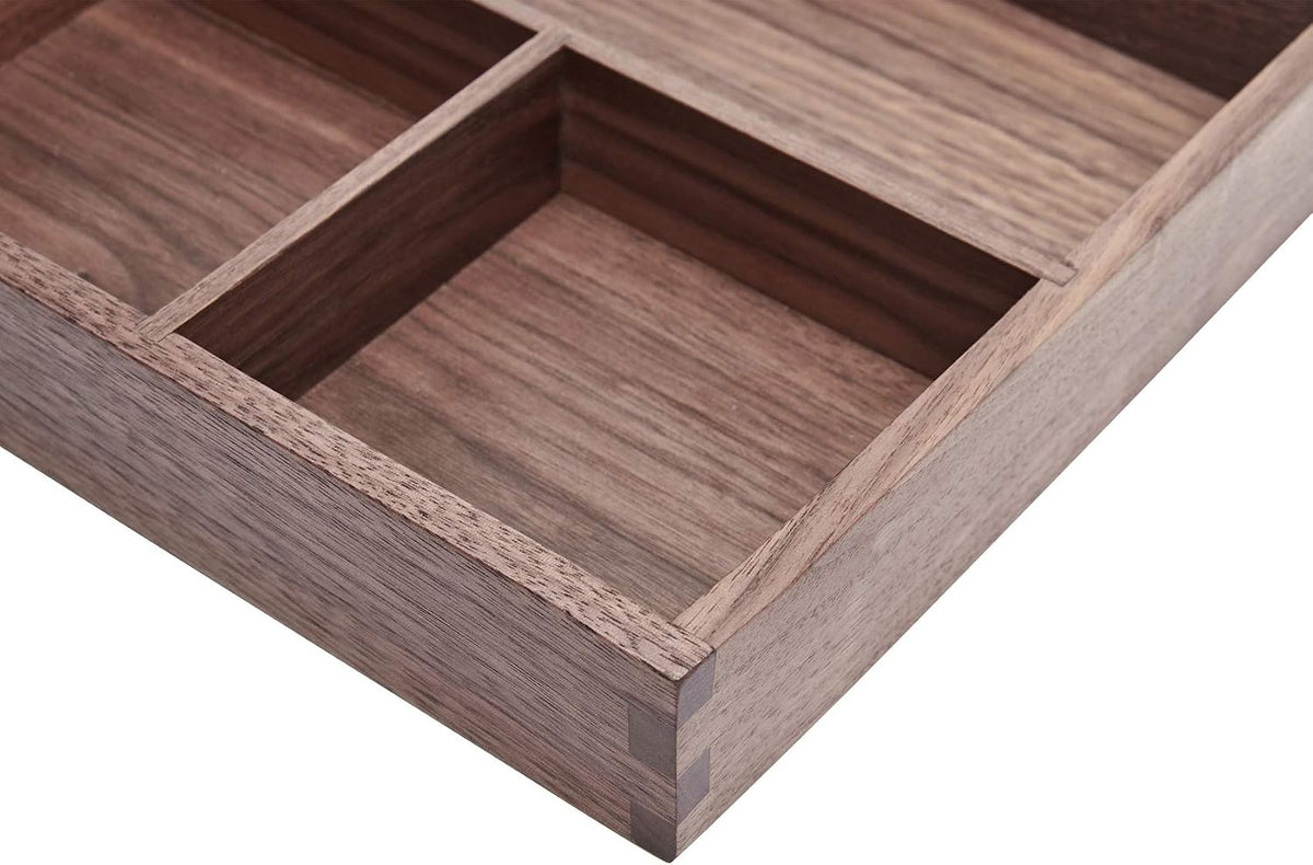 Wood Organizer Tray,Black Walnut,Desk & Drawer Storage Box (Maple Master)