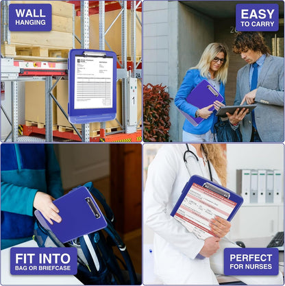 Clipboard with Storage, Clip Board 8.5 x 11 with Pen Holder, High Capacity Plastic Organization Case Box for Letter Legal A4 Size Paper, Nurses Teachers Must Haves, School & Office Supplies