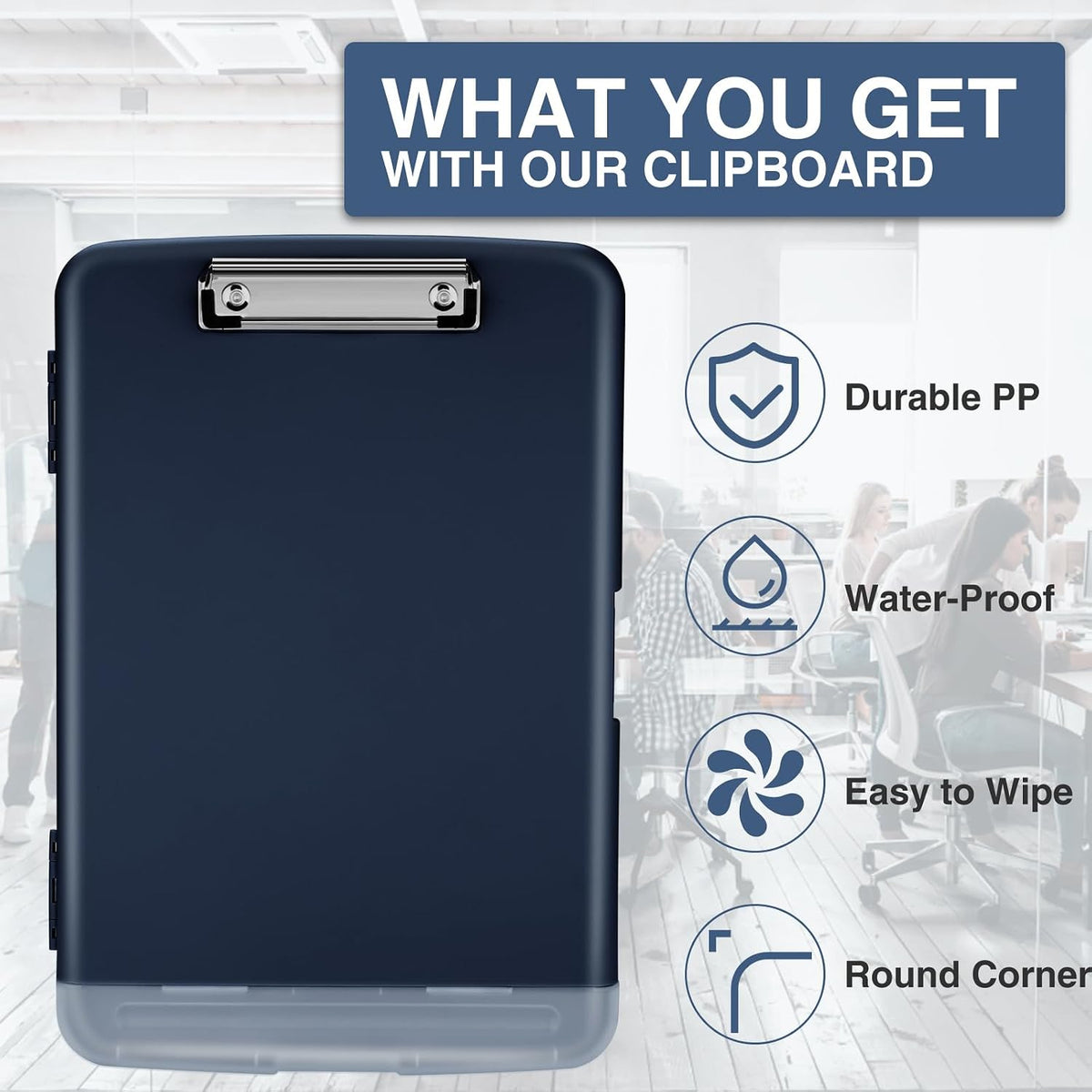 Clipboard with Storage, Clip Board 8.5 x 11 with Pen Holder, High Capacity Plastic Organization Case Box for Letter Legal A4 Size Paper, Nurses Teachers Must Haves, School & Office Supplies