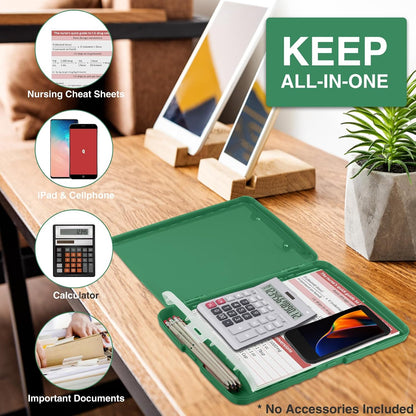Clipboard with Storage, Clip Board 8.5 x 11 with Pen Holder, High Capacity Plastic Organization Case Box for Letter Legal A4 Size Paper, Nurses Teachers Must Haves, School & Office Supplies