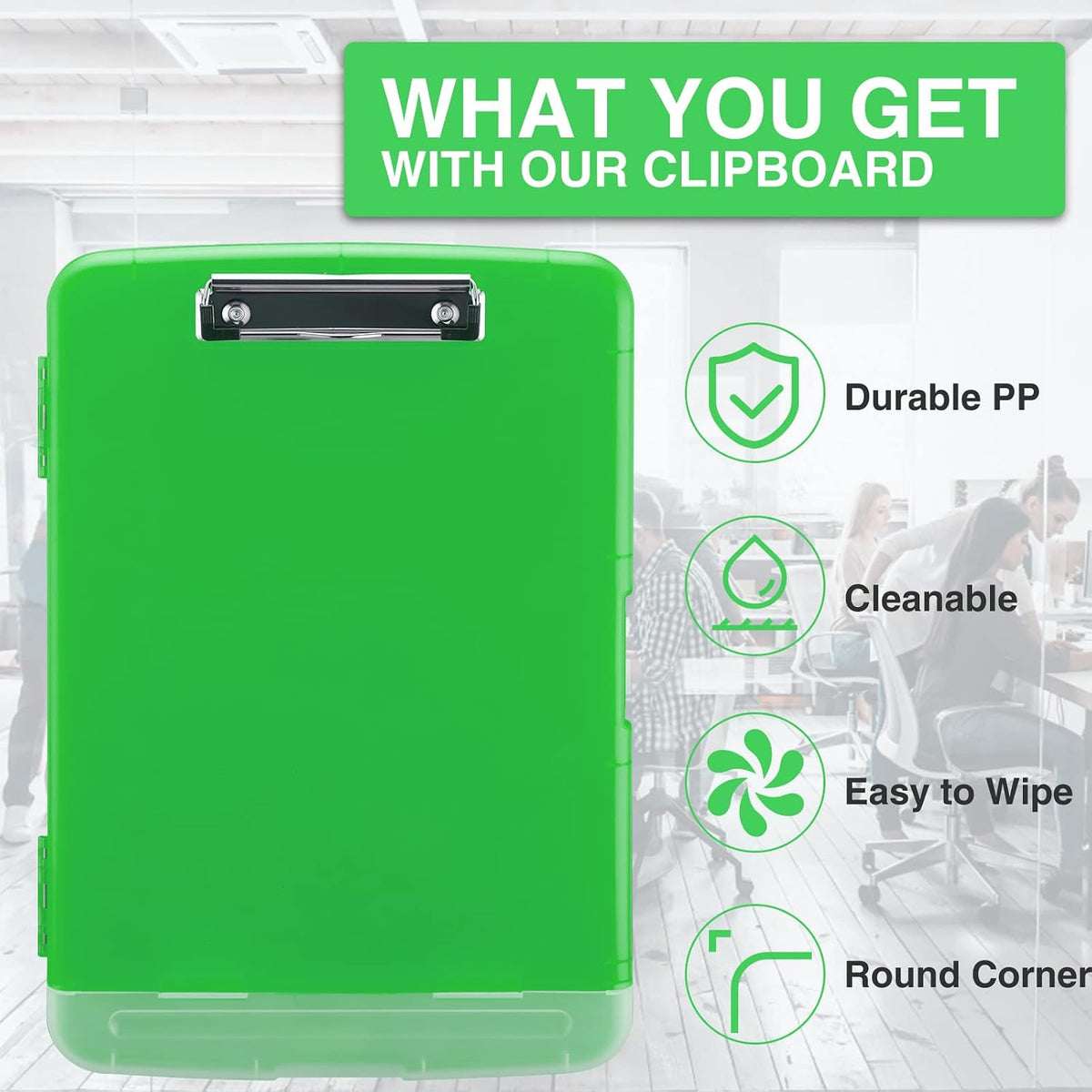 Clipboard with Storage, Clip Board 8.5 x 11 with Pen Holder, High Capacity Plastic Organization Case Box for Letter Legal A4 Size Paper, Nurses Teachers Must Haves, School & Office Supplies