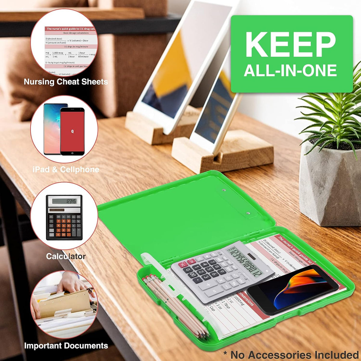 Clipboard with Storage, Clip Board 8.5 x 11 with Pen Holder, High Capacity Plastic Organization Case Box for Letter Legal A4 Size Paper, Nurses Teachers Must Haves, School & Office Supplies