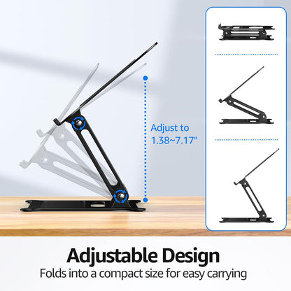 Adjustable Laptop Stand for Desk, 10-15.6“ Laptop Riser, Black