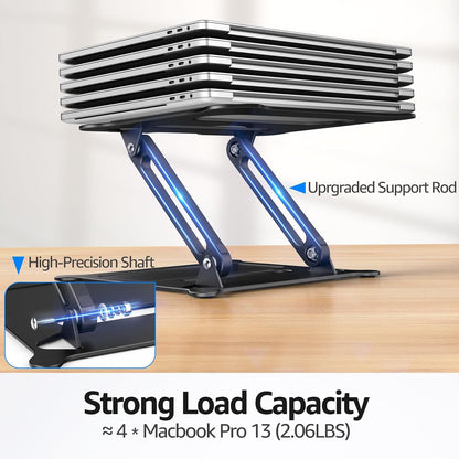 Adjustable Laptop Stand for Desk, 10-15.6“ Laptop Riser, Black