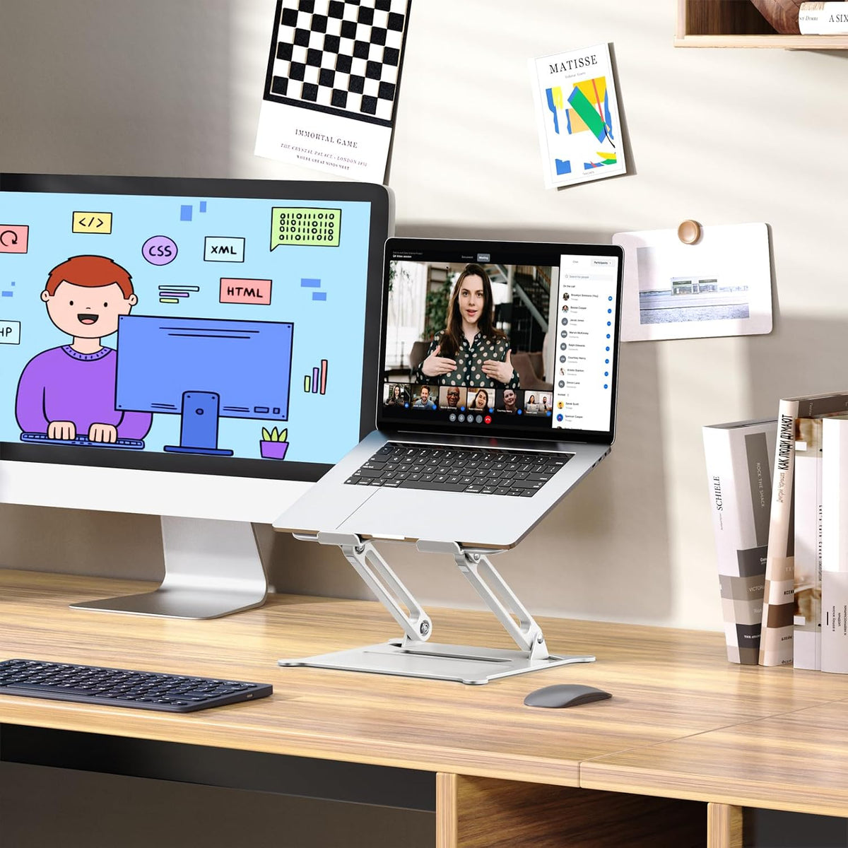 Adjustable Laptop Stand for Desk, 10-15.6“ Laptop Riser, Black