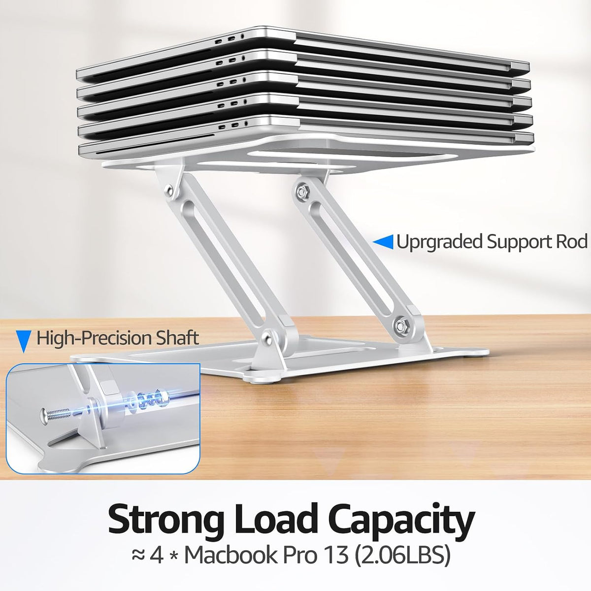 Adjustable Laptop Stand for Desk, 10-15.6“ Laptop Riser, Black
