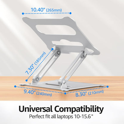 Adjustable Laptop Stand for Desk, 10-15.6“ Laptop Riser, Black