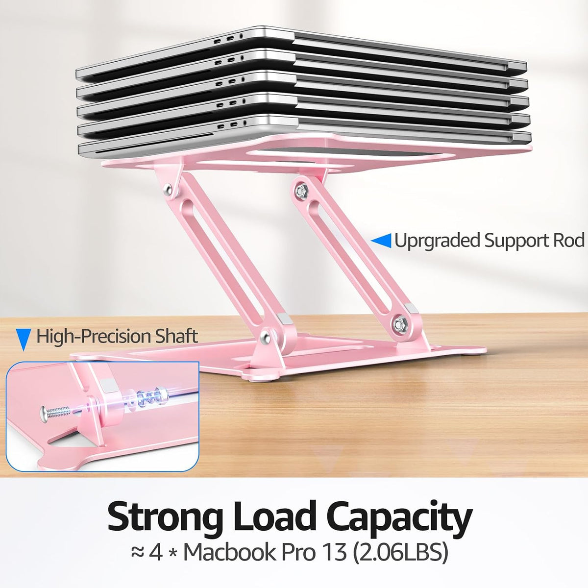 Adjustable Laptop Stand for Desk, 10-15.6“ Laptop Riser, Black