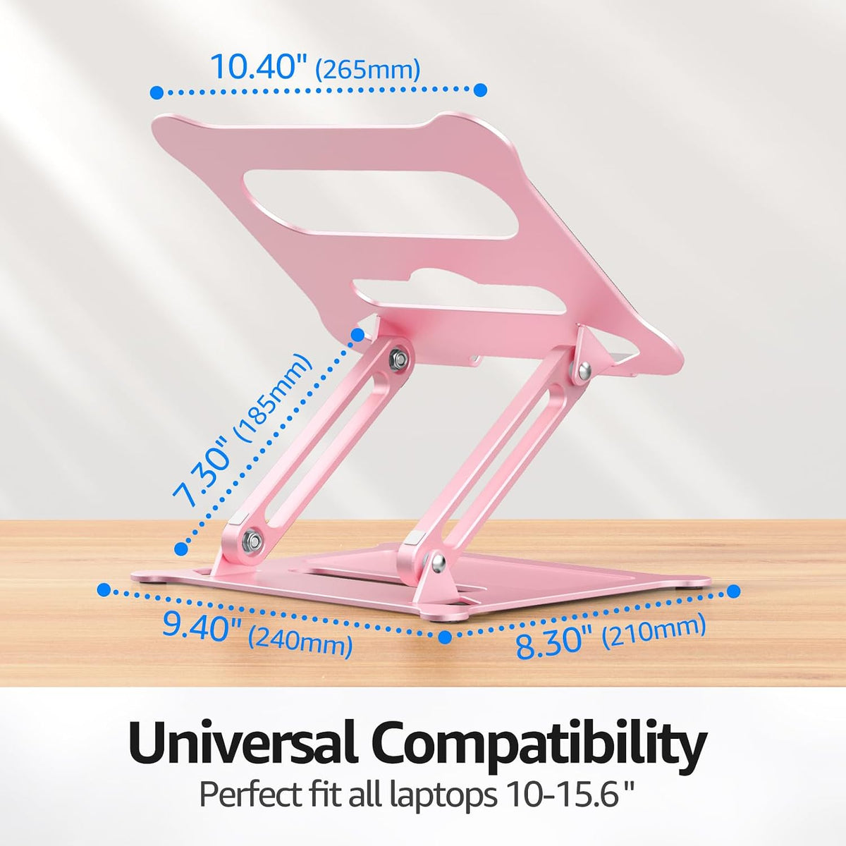 Adjustable Laptop Stand for Desk, 10-15.6“ Laptop Riser, Black
