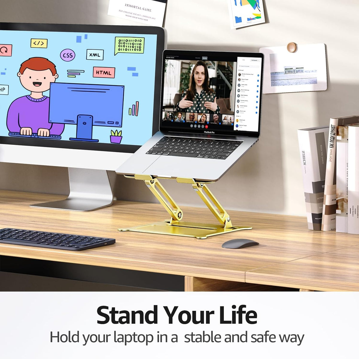 Adjustable Laptop Stand for Desk, 10-15.6“ Laptop Riser, Black