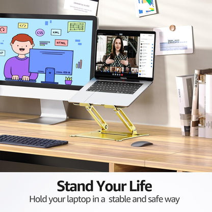 Adjustable Laptop Stand for Desk, 10-15.6“ Laptop Riser, Black