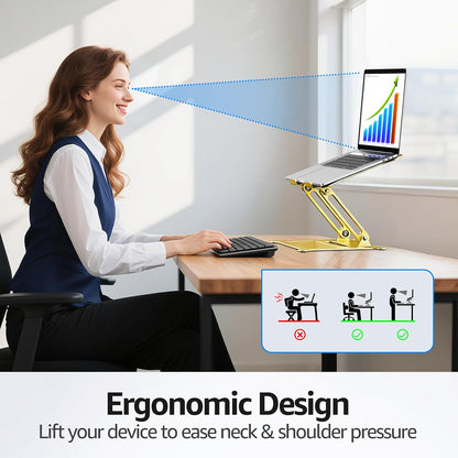 Adjustable Laptop Stand for Desk, 10-15.6“ Laptop Riser, Black
