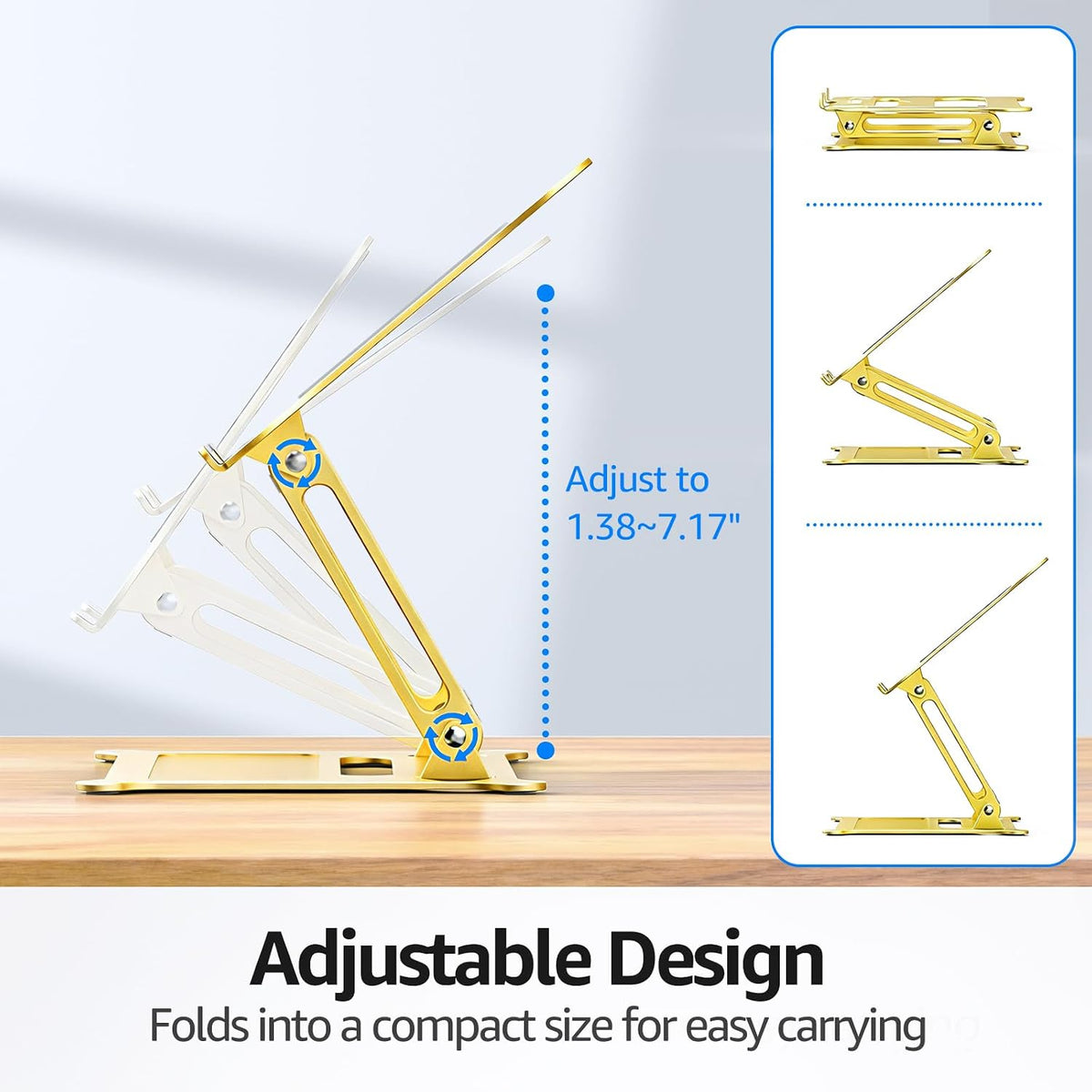 Adjustable Laptop Stand for Desk, 10-15.6“ Laptop Riser, Black