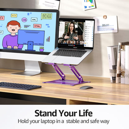 Adjustable Laptop Stand for Desk, 10-15.6“ Laptop Riser, Black
