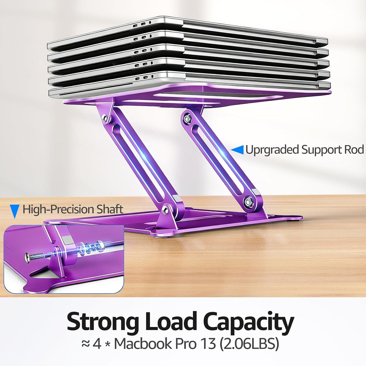 Adjustable Laptop Stand for Desk, 10-15.6“ Laptop Riser, Black