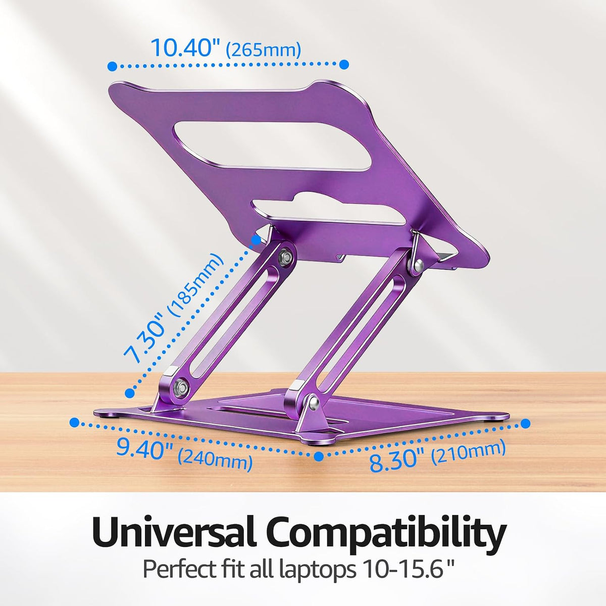 Adjustable Laptop Stand for Desk, 10-15.6“ Laptop Riser, Black