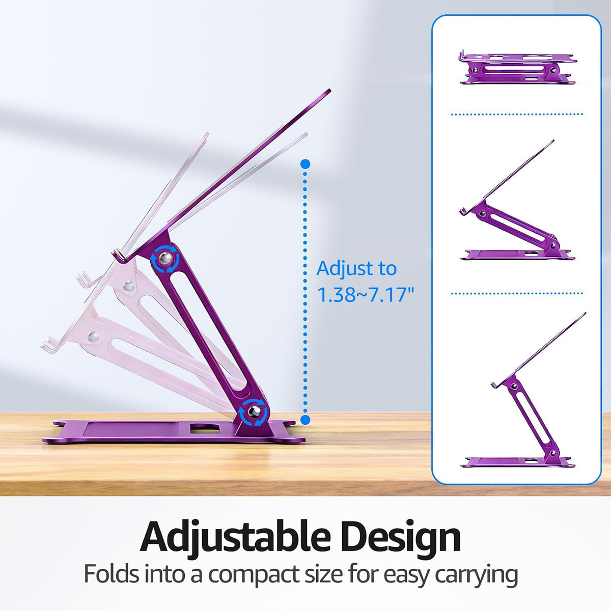 Adjustable Laptop Stand for Desk, 10-15.6“ Laptop Riser, Black