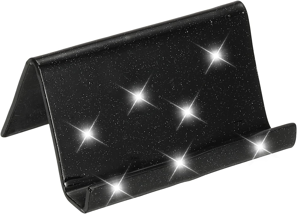 Business Card Holder for Desk, Acrylic Business Card Holders Shine Card Stand Organizer Cards Display for Office Exhibition, Pink