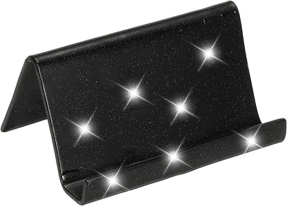 Business Card Holder for Desk, Acrylic Business Card Holders Shine Card Stand Organizer Cards Display for Office Exhibition, Pink