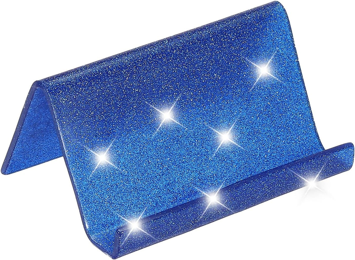 Business Card Holder for Desk, Acrylic Business Card Holders Shine Card Stand Organizer Cards Display for Office Exhibition, Pink