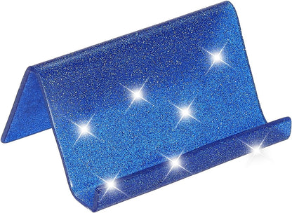 Business Card Holder for Desk, Acrylic Business Card Holders Shine Card Stand Organizer Cards Display for Office Exhibition, Pink