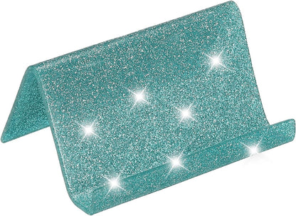Business Card Holder for Desk, Acrylic Business Card Holders Shine Card Stand Organizer Cards Display for Office Exhibition, Pink