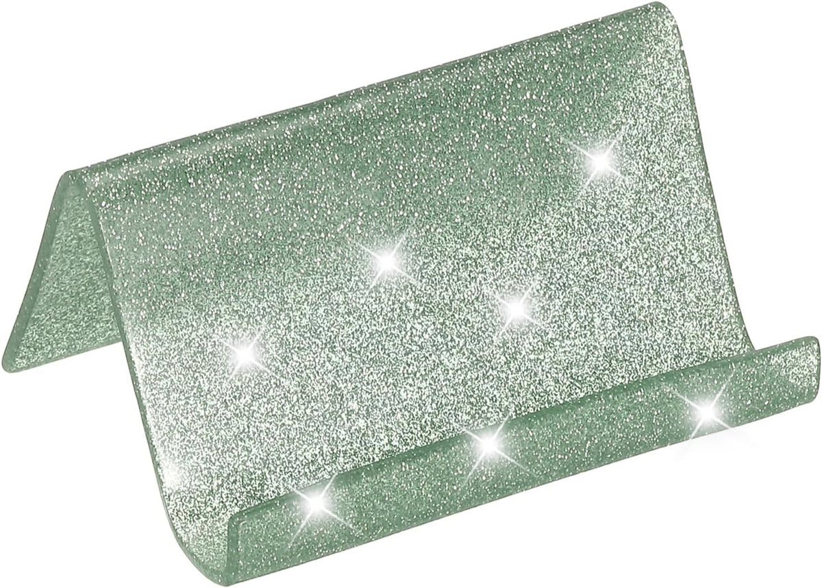 Business Card Holder for Desk, Acrylic Business Card Holders Shine Card Stand Organizer Cards Display for Office Exhibition, Pink