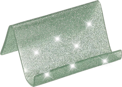 Business Card Holder for Desk, Acrylic Business Card Holders Shine Card Stand Organizer Cards Display for Office Exhibition, Pink