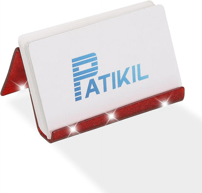 Business Card Holder for Desk, Acrylic Business Card Holders Shine Card Stand Organizer Cards Display for Office Exhibition, Pink