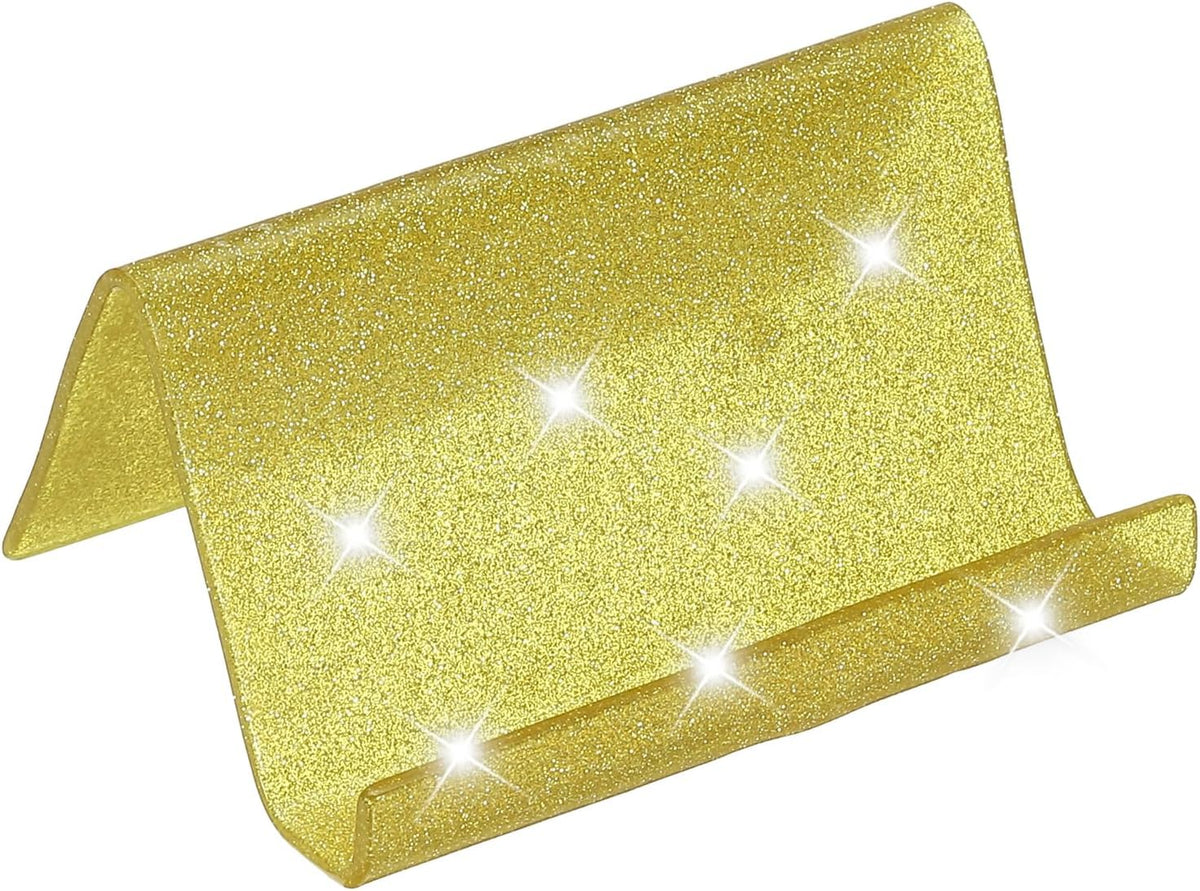 Business Card Holder for Desk, Acrylic Business Card Holders Shine Card Stand Organizer Cards Display for Office Exhibition, Pink