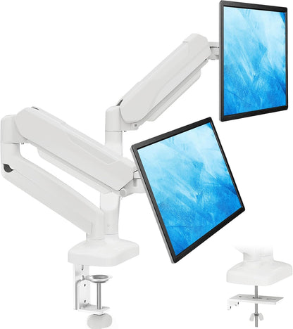 Dual Monitor Stand for Desk, Monitor Arms for 2 Monitors 32 27 24 22 Inches, Height Adjustable Double Monitor Mount, VESA Mount with C-Clamp & Grommet Base, Holds 4.4-17.6lbs