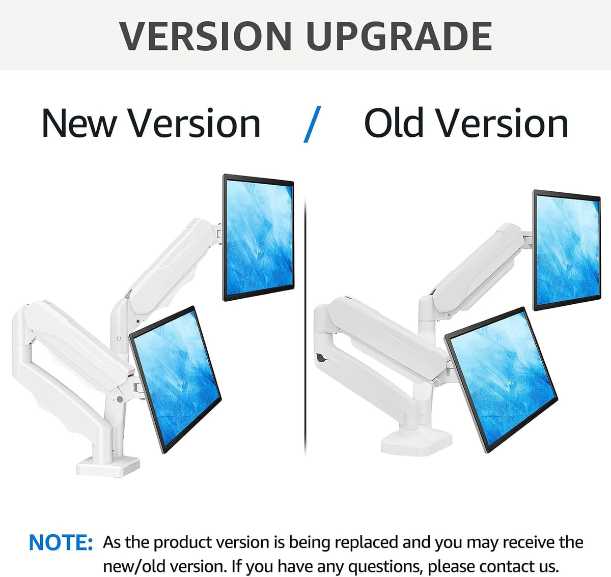 Dual Monitor Stand for Desk, Monitor Arms for 2 Monitors 32 27 24 22 Inches, Height Adjustable Double Monitor Mount, VESA Mount with C-Clamp & Grommet Base, Holds 4.4-17.6lbs
